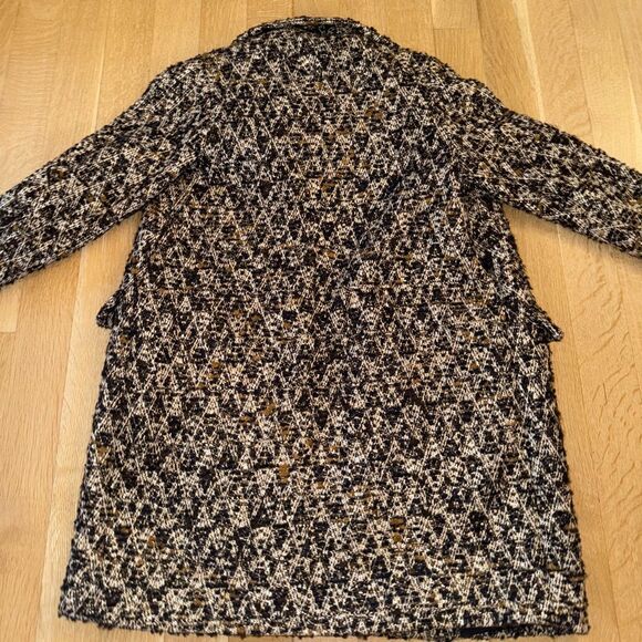 Zara Black and Brown Textured Coat - Picture 8 of 9